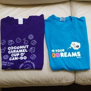 Lot of 2 Dunkin Donuts shirts Large